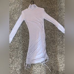 Lavender long sleep turtle neck dress